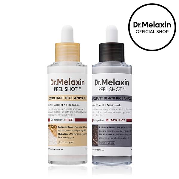 Peel Shot Glow Rice Ampoule Duo - Serums for Brightening, Exfoliating, and Moisturizing - Suitable for All Skin Types