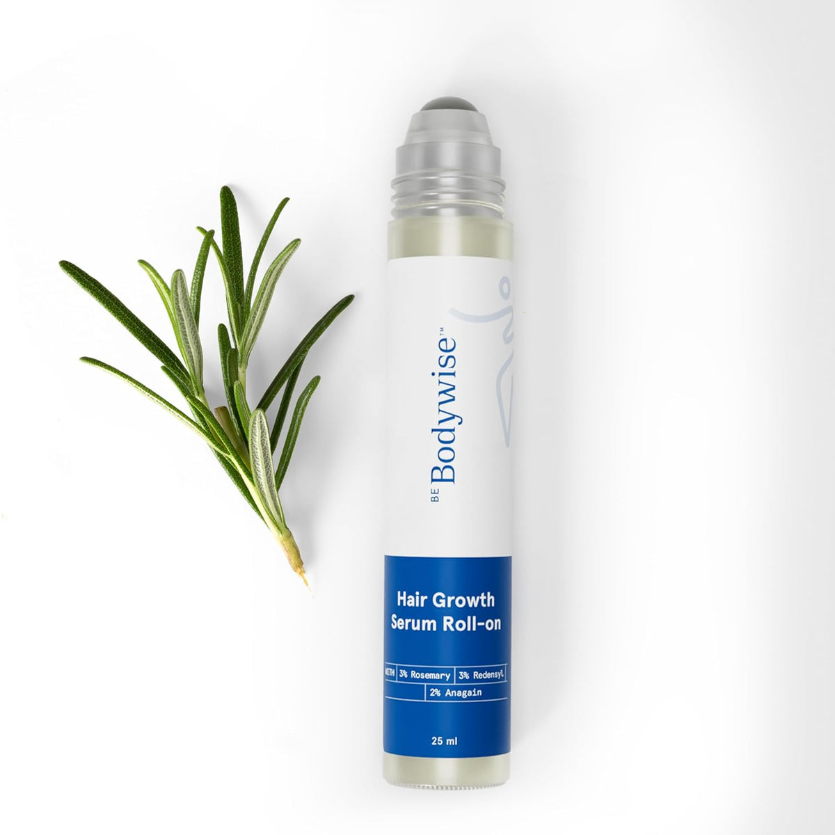Rosemary Hair Growth Serum Roll On 25 ml – 3% Rosemary, 3% Redensyl & 2% Anagain | DHT-Blocking Scalp Serum Boosts Oxygen Flow, Reduces Hair Fall | Paraben/Sulfate-Free | Women & Men