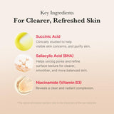 Red Succinic Acid Panthenol Facial Peeling Pads & Dual-Textured Facial Toner Pads, Korean Skin Care (70 units)