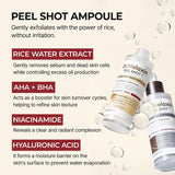 Peel Shot Glow Rice Ampoule Duo - Serums for Brightening, Exfoliating, and Moisturizing - Suitable for All Skin Types