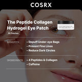 Eye Mask, Peptide Collagen Hydrogel Eye Patch for Puffy Eyes and Dark Circles, 60 Under Eye Patches, Korean Skin Care